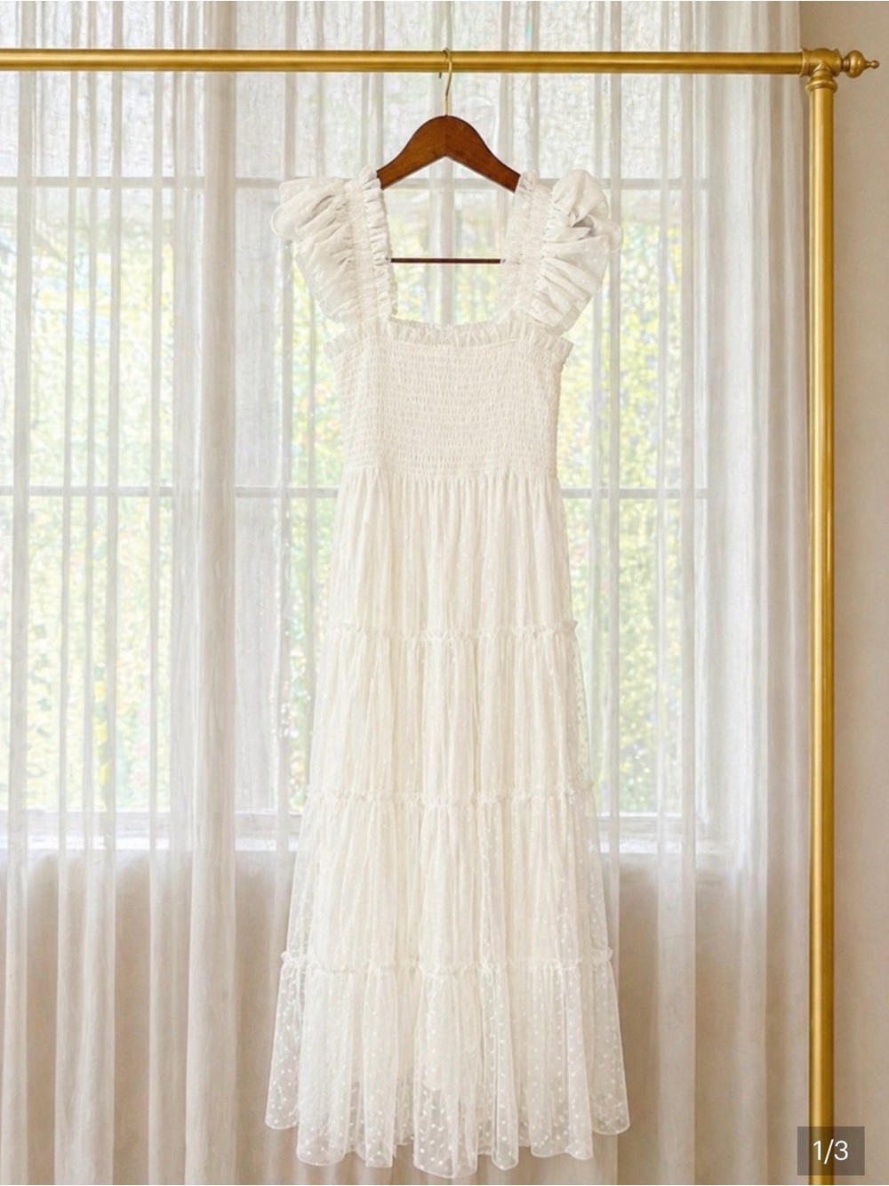 White Ruffled Strap Maxi Dress - Picture 4 of 4